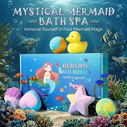 𝐑𝐄𝐁𝐘𝐈𝐏𝐎® Educational Bath Bomb Set - 🛁🧽7 Themed Designs to Boost Kids'Curiosity & Imagination