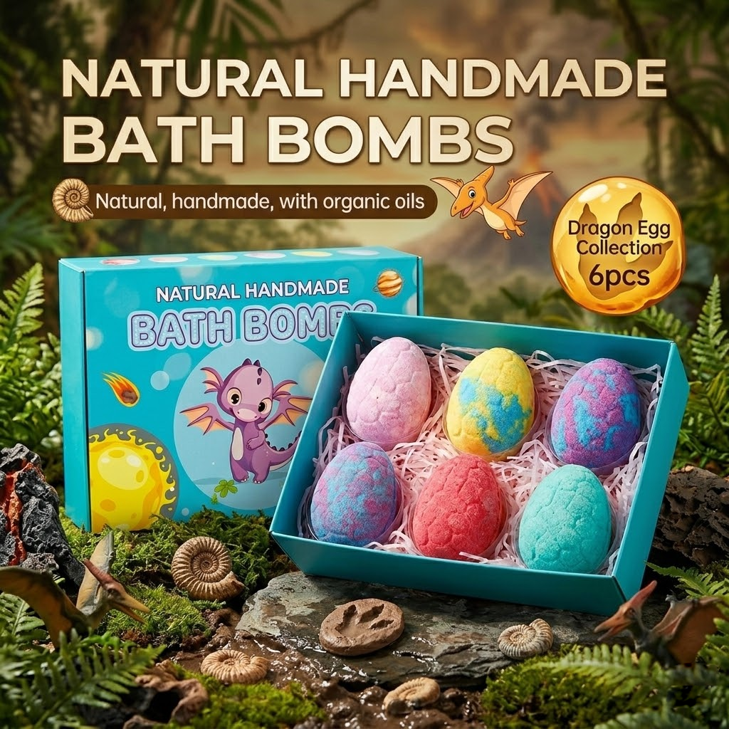 𝐑𝐄𝐁𝐘𝐈𝐏𝐎® Educational Bath Bomb Set - 🛁🧽7 Themed Designs to Boost Kids'Curiosity & Imagination