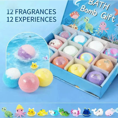 𝐑𝐄𝐁𝐘𝐈𝐏𝐎® Educational Bath Bomb Set - 🛁🧽7 Themed Designs to Boost Kids'Curiosity & Imagination