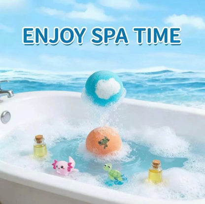 𝐑𝐄𝐁𝐘𝐈𝐏𝐎® Educational Bath Bomb Set - 🛁🧽7 Themed Designs to Boost Kids'Curiosity & Imagination