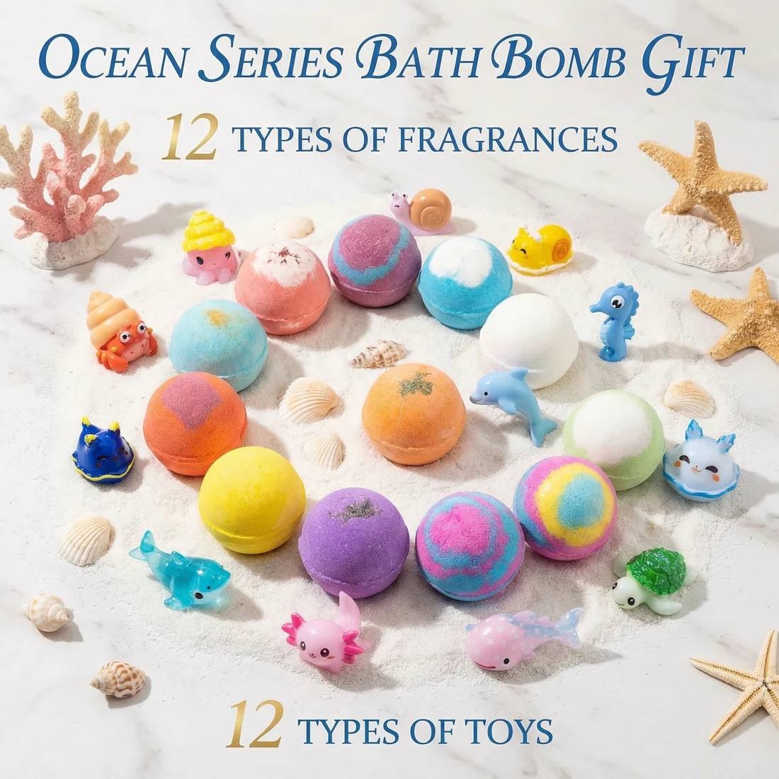 𝐑𝐄𝐁𝐘𝐈𝐏𝐎® Educational Bath Bomb Set - 🛁🧽7 Themed Designs to Boost Kids'Curiosity & Imagination